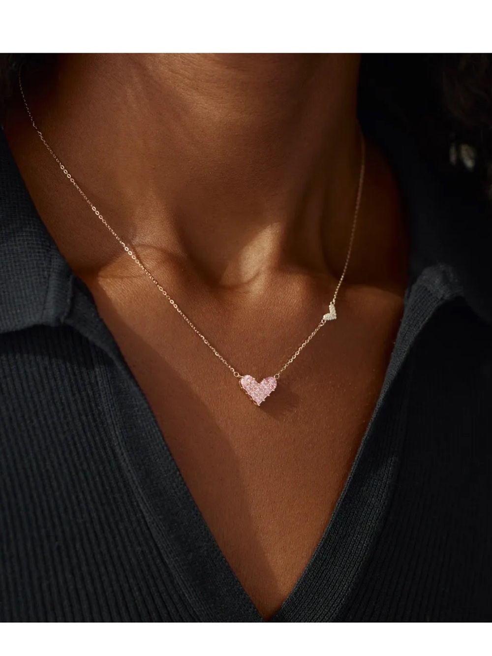 Sterling Silver, 18k plated Rose Gold, Pendant Necklace - Olivia Handcrafts, New